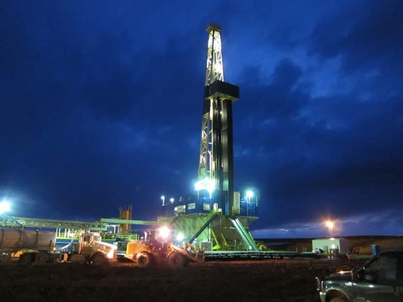 A drilling rig used for fracking.