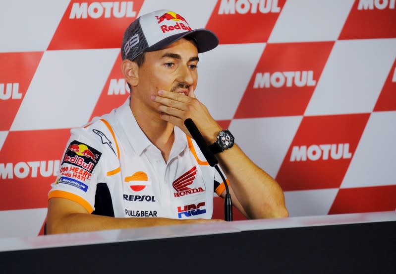 Foto del jueves de Jorge Lorenzo durante la conferencia de prensa en el Circuito Ricardo Tormo, Cheste, España