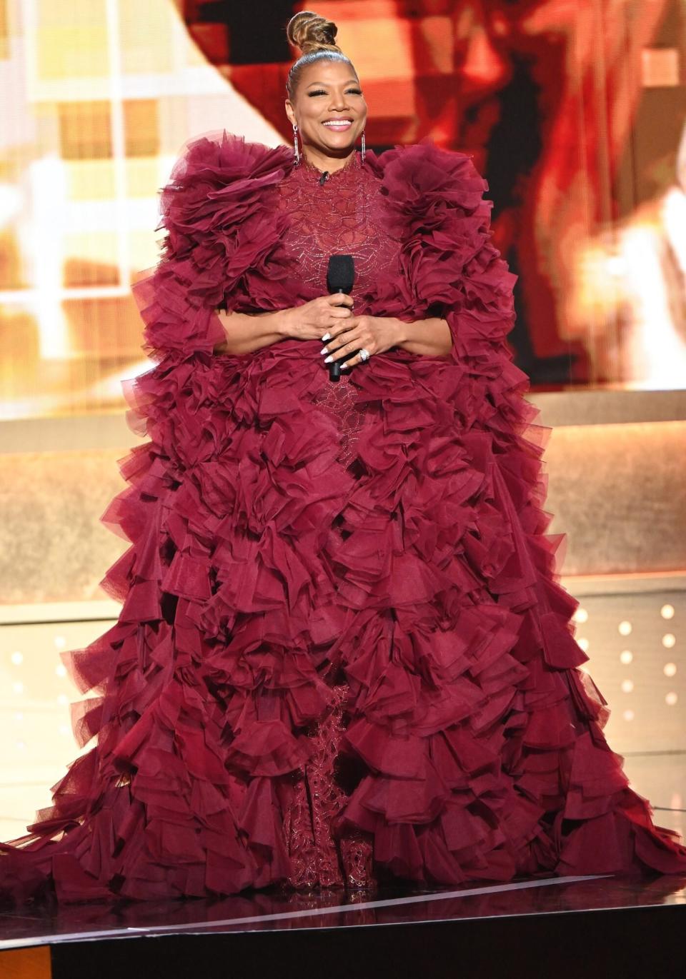 Queen Latifah speaks onstage at the 54th NAACP Image Awards held at the Pasadena Civic Auditorium on February 25, 2023 in Pasadena, California. (Photo by Gilbert Flores/Variety via Getty Images)