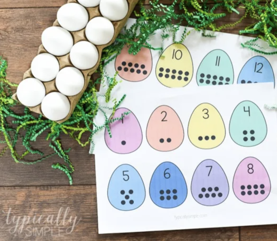 Easter Egg Counting Printable