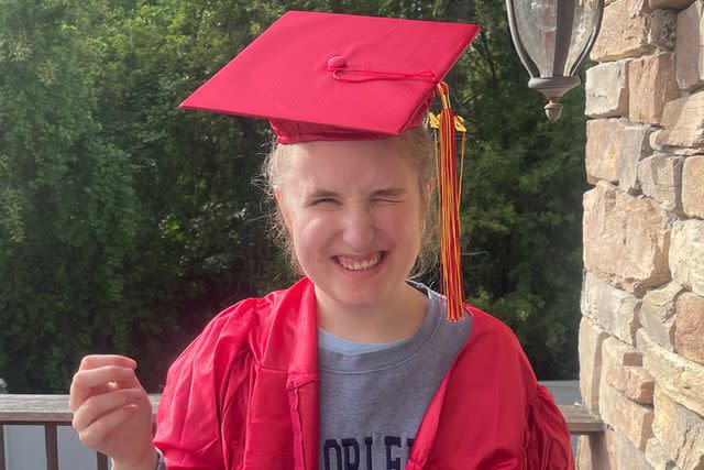 <p>Sarah Crichigno</p> Hope Crichigno in her cap and gown for graduation in May