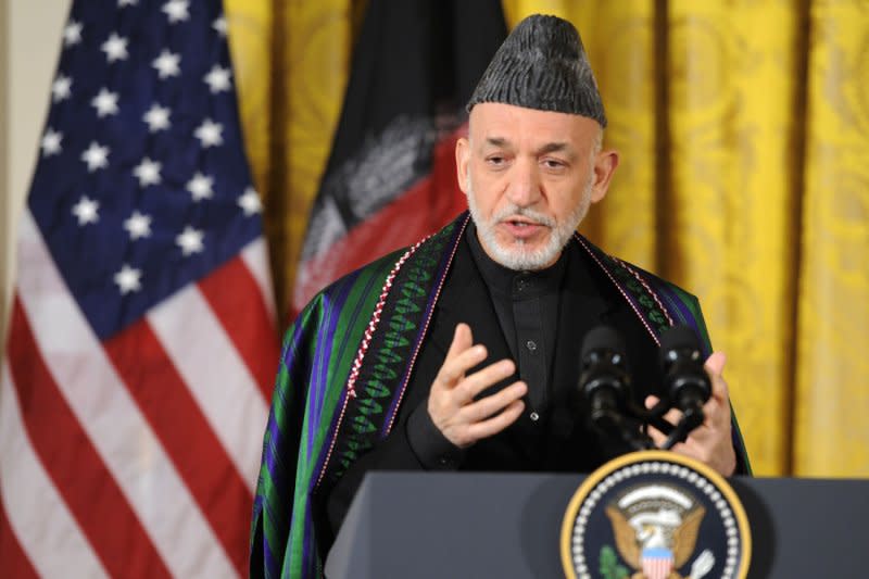 On December 5, 2001, factions in war-shaken Afghanistan agreed on an interim government, naming Hamid Karzai as their new leader. File Photo by Mike Theiler/UPI