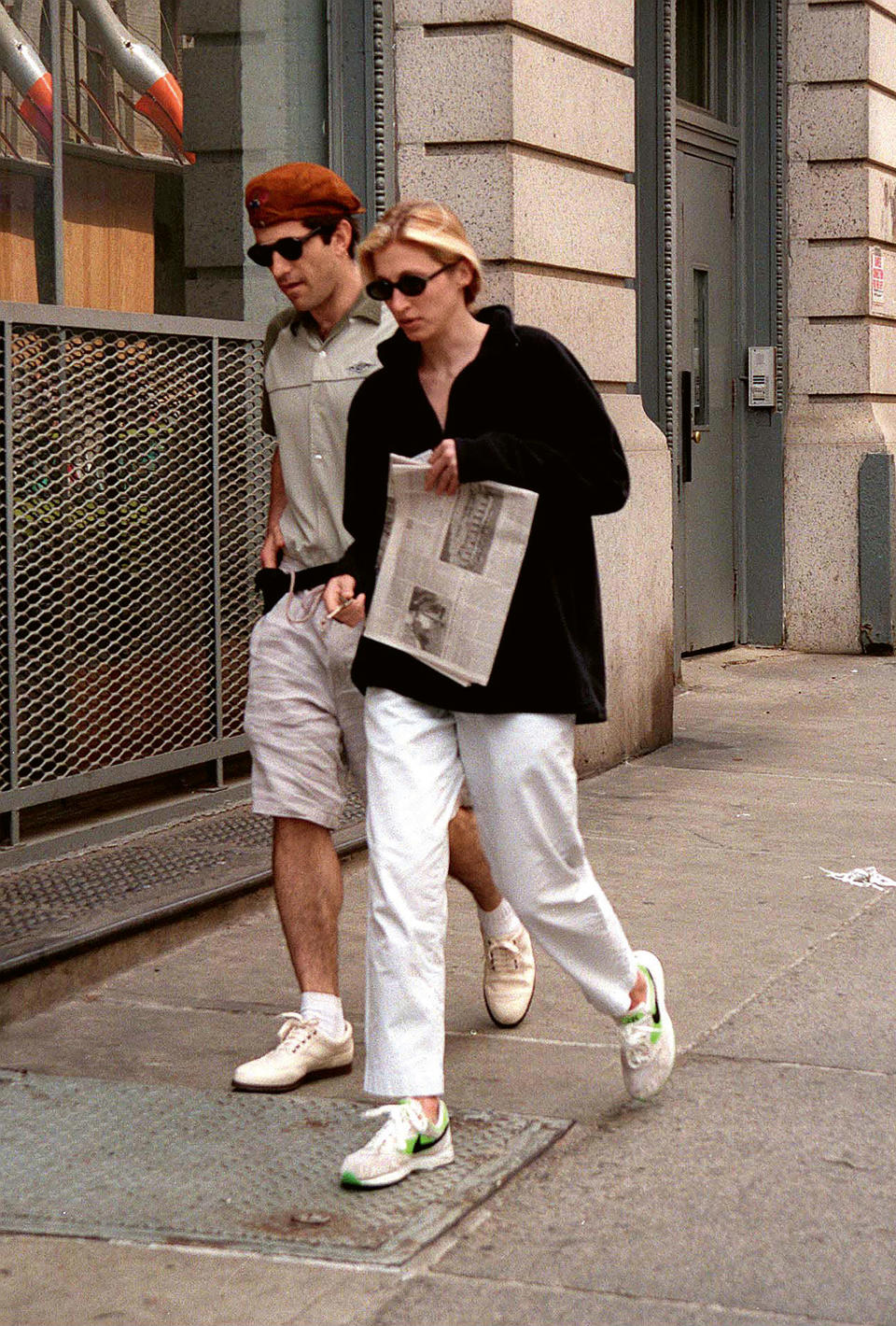 1996 - New York - John F. Kennedy Jr and wife Carolyn Bessette Kennedy morning walk (Credit Image: © Globe Photos/ZUMA Wire)