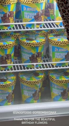 <p>Kim Kardashian Instagram</p> Kim Kardashian received Dr. Bombay ice cream from Snoop Dogg