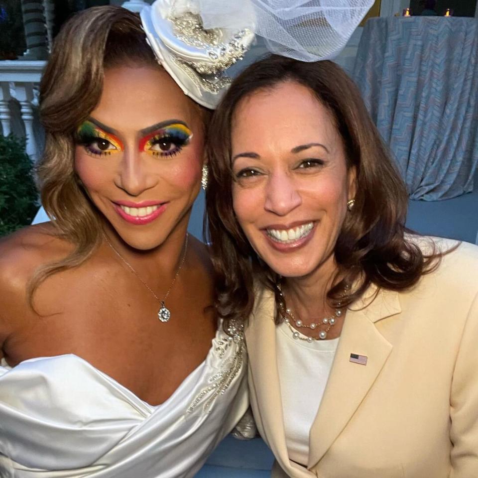 Shangela and Kamala Harris