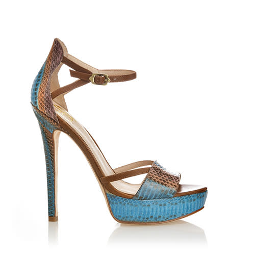 And for statement killer heels, we love these stunning croc effect sea blue and tan platform 1960 Bisque stilettos from Nicole Richie’s highly coveted House of Harlow range. <br><br> £190 <a href="http://www.houseofharlow1960.com/nancie/34103-250313" rel="nofollow noopener" target="_blank" data-ylk="slk:House of Harlow 1960;elm:context_link;itc:0;sec:content-canvas" class="link ">House of Harlow 1960</a>