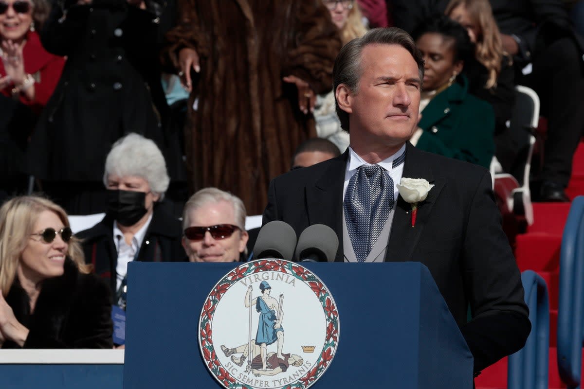 Glenn Youngkin is sworn in as governor of Virginia in January 2022 (Getty Images)