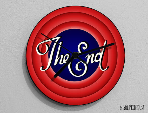 <i>The End Wall Clock, <a href="https://www.etsy.com/listing/246867117/the-end-wall-clock?ga_order=most_relevant&amp;ga_search_type=all&amp;ga_view_type=gallery&amp;ga_search_query=funny%20wall%20clock&amp;ref=sr_gallery_11" target="_blank">$14.90</a></i>