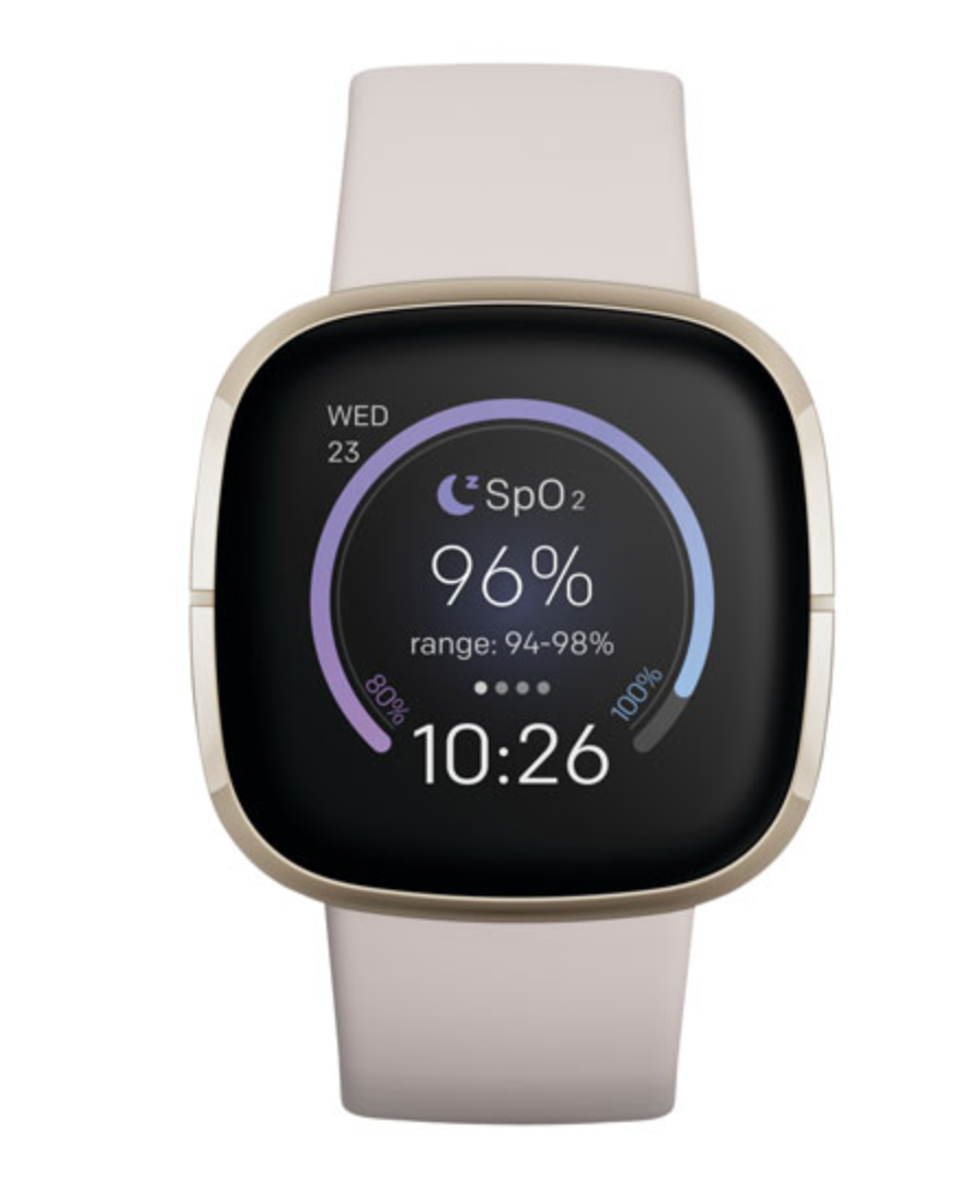 Fitbit Sense Smartwatch with Heart/Stress Management Tools & Voice Assistant - Lunar White (Photo via Best Buy)