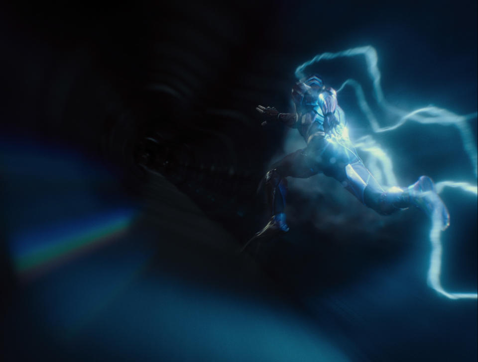 Weta Digital imagined what Barry's race through the Speed Force would look like for the Snyder Cut (Photo: Courtesy of HBO Max/Warner Media)