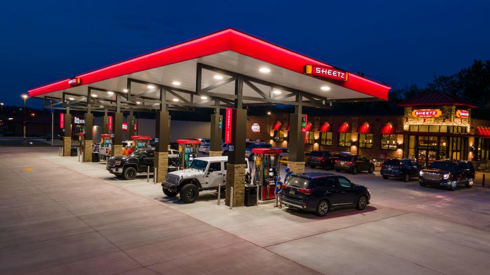 An exterior shot of a Sheetz gas station and convenience store. The chain is set to expand to Michigan with three new locations.