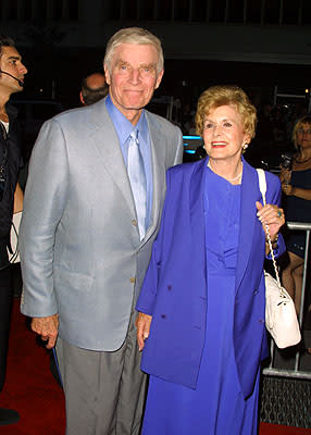 Charlton Heston and wife at the New York premiere of 20th Century Fox's Planet Of The Apes