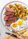 <p>This ultimate savory breakfast is delicious with roasted potatoes or hash browns, but if you're on a low-carb kick, try it with <a href="https://www.delish.com/cooking/recipe-ideas/a26044120/cabbage-hash-browns-recipe/" rel="nofollow noopener" target="_blank" data-ylk="slk:cabbage hash browns;elm:context_link;itc:0;sec:content-canvas" class="link ">cabbage hash browns</a> instead! <br><br>Get the <strong><a href="https://www.delish.com/cooking/recipe-ideas/a30433895/steak-and-eggs-recipe/" rel="nofollow noopener" target="_blank" data-ylk="slk:Best-Ever Steak & Eggs recipe;elm:context_link;itc:0;sec:content-canvas" class="link ">Best-Ever Steak & Eggs recipe</a></strong>.</p>