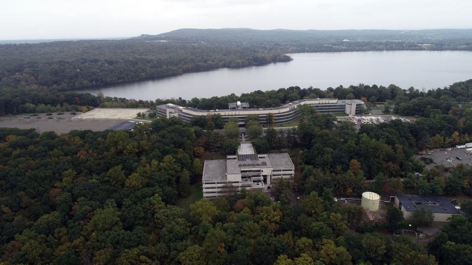 Bird's-eye view, looking east, of former Toys R Us headquarters.