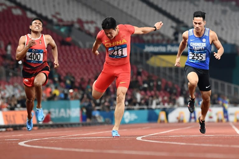 China's Su Bingtian won the 100 metres in a Games-record time of 9.92 seconds