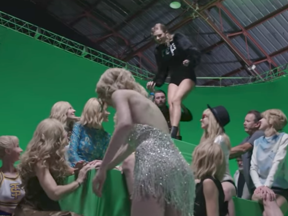 The video gives a sneak peek at the creative masterminds behind the clever footage. Source: Taylor Swift