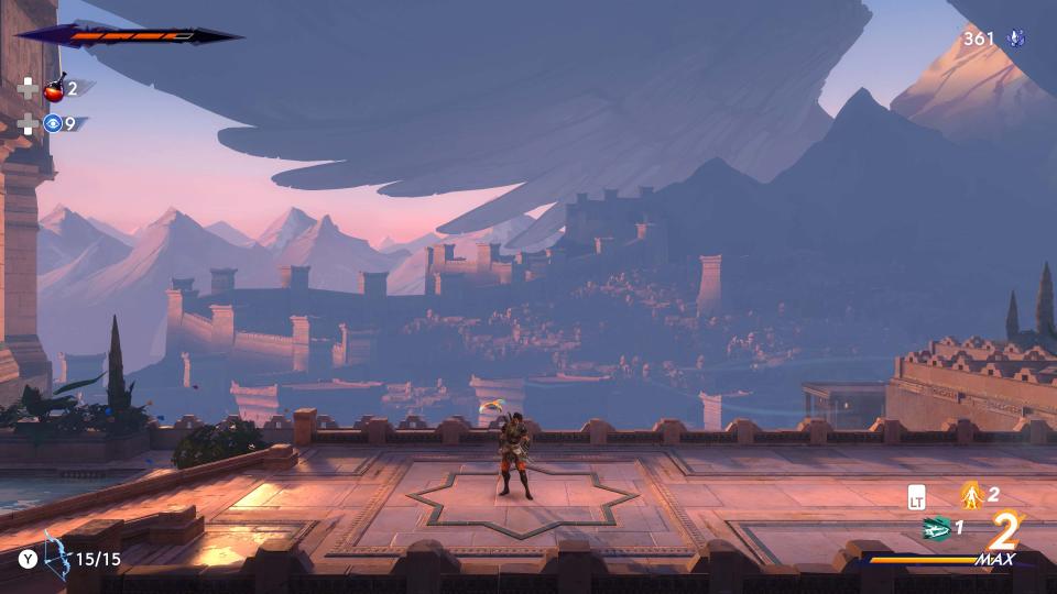 Screenshot of Prince of Persia: The Lost Crown on Xbox Series X.