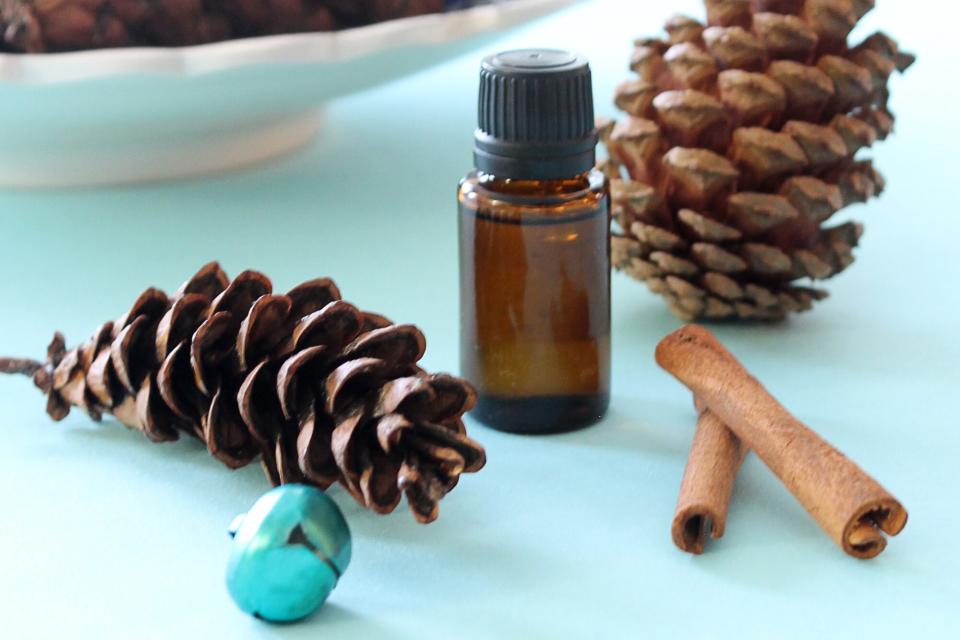 scented pinecones with essential oils