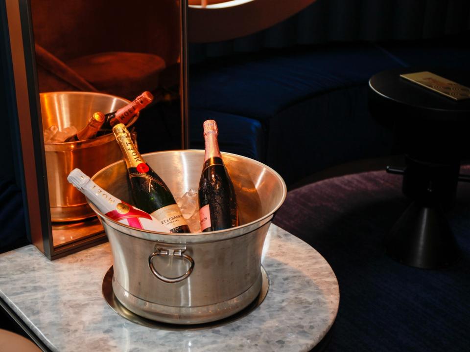 a bucket of champagne