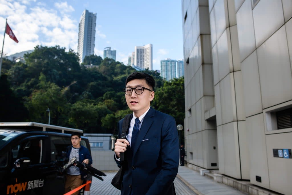 File: Pro-independence activist Edward Leung Tin-kei in Hong Kong on 18 January 2018 (AFP via Getty Images)