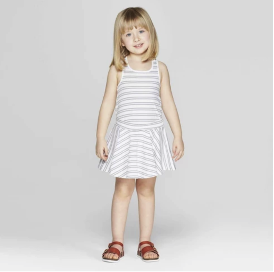 Mila & Emma Toddler Girls’ Striped Circle Skirt Dress. (Photo: Target)