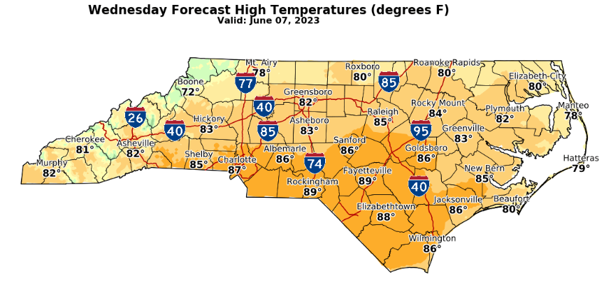 The Cape Fear region will flirt with 90 degrees by mid-week.