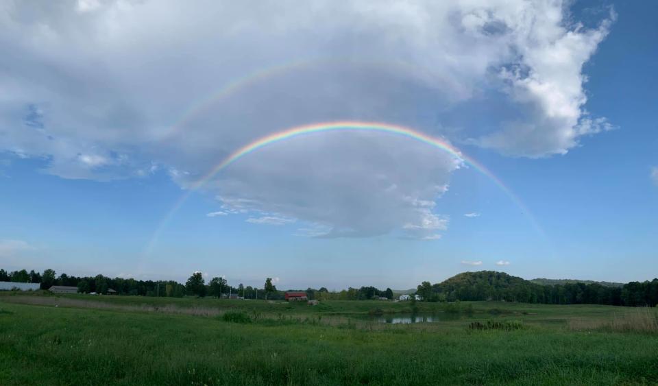 Alyssa Bostic photographed this double rainbow near her family's home after a doctor’s appointment early in her pregnancy with daughter Emryn.