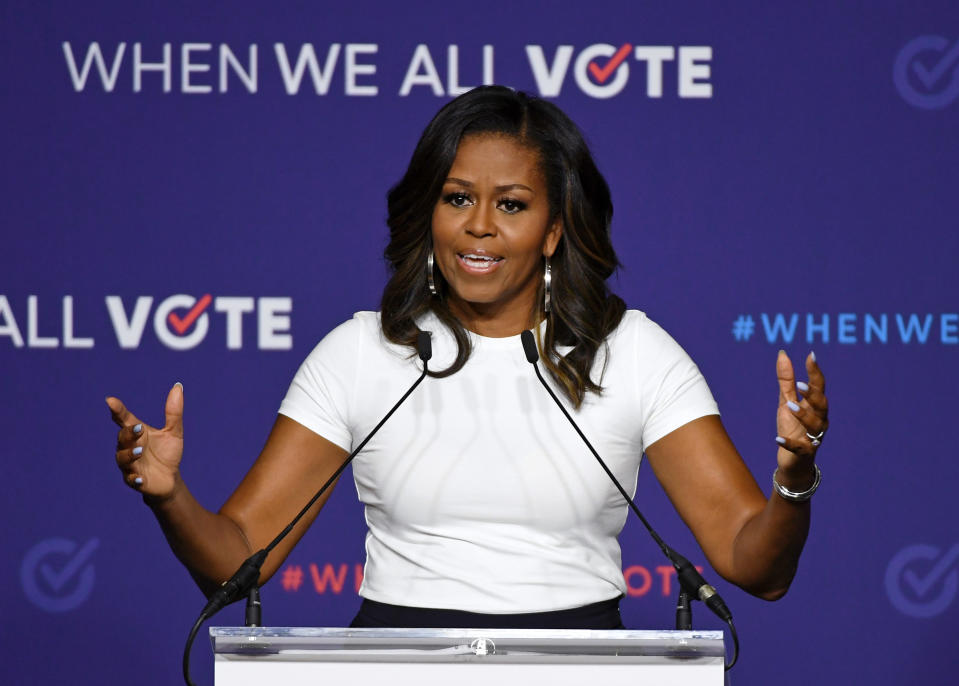 Michelle Obama’s remarks during a rally on Sunday got Tomi Lahren fired up. (Photo: Ethan Miller/Getty Images)