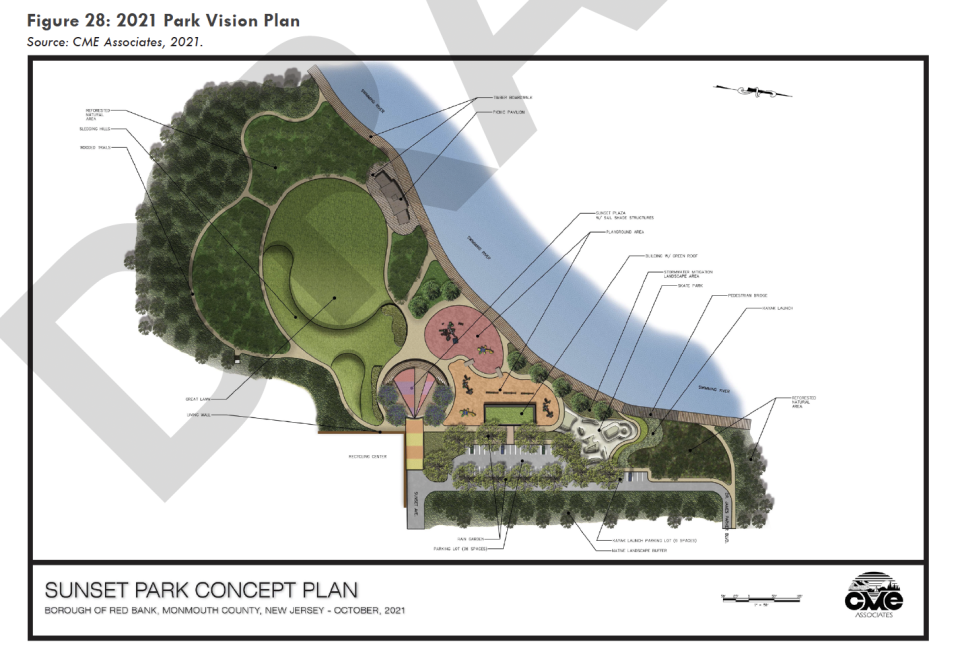 Plans for Sunset Park in Red Bank's draft master plan
