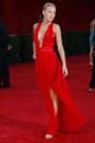 <p>Blake Lively was riding high on the success of Gossip Girl in 2009 when she was asked to present at the Emmys alongside co-star Leighton Meester. The actress made a statement in a bold red Versace gown with a thigh-high split and plunging neckline, with her hair pulled back into a long waist-skimming plait. </p>