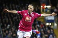 Football Soccer - Crystal Palace v AFC Bournemouth - Barclays Premier League - Selhurst Park - 2/2/16 Marc Pugh celebrates scoring the first goal for Bournemouth Action Images via Reuters / Peter Cziborra Livepic EDITORIAL USE ONLY. No use with unauthorized audio, video, data, fixture lists, club/league logos or "live" services. Online in-match use limited to 45 images, no video emulation. No use in betting, games or single club/league/player publications. Please contact your account representative for further details.