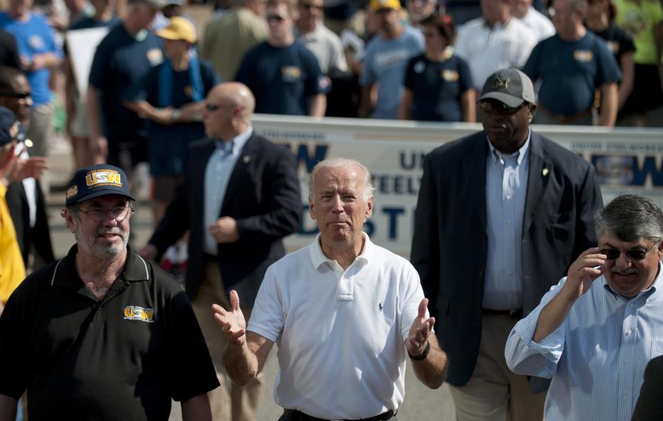 PITTSBURGH, PA -Then-Vice President Joe Biden walks in the annual Allegheny County Labor Day Parade Monday, September 7, 2015 in Pittsburgh, Pennsylvania.