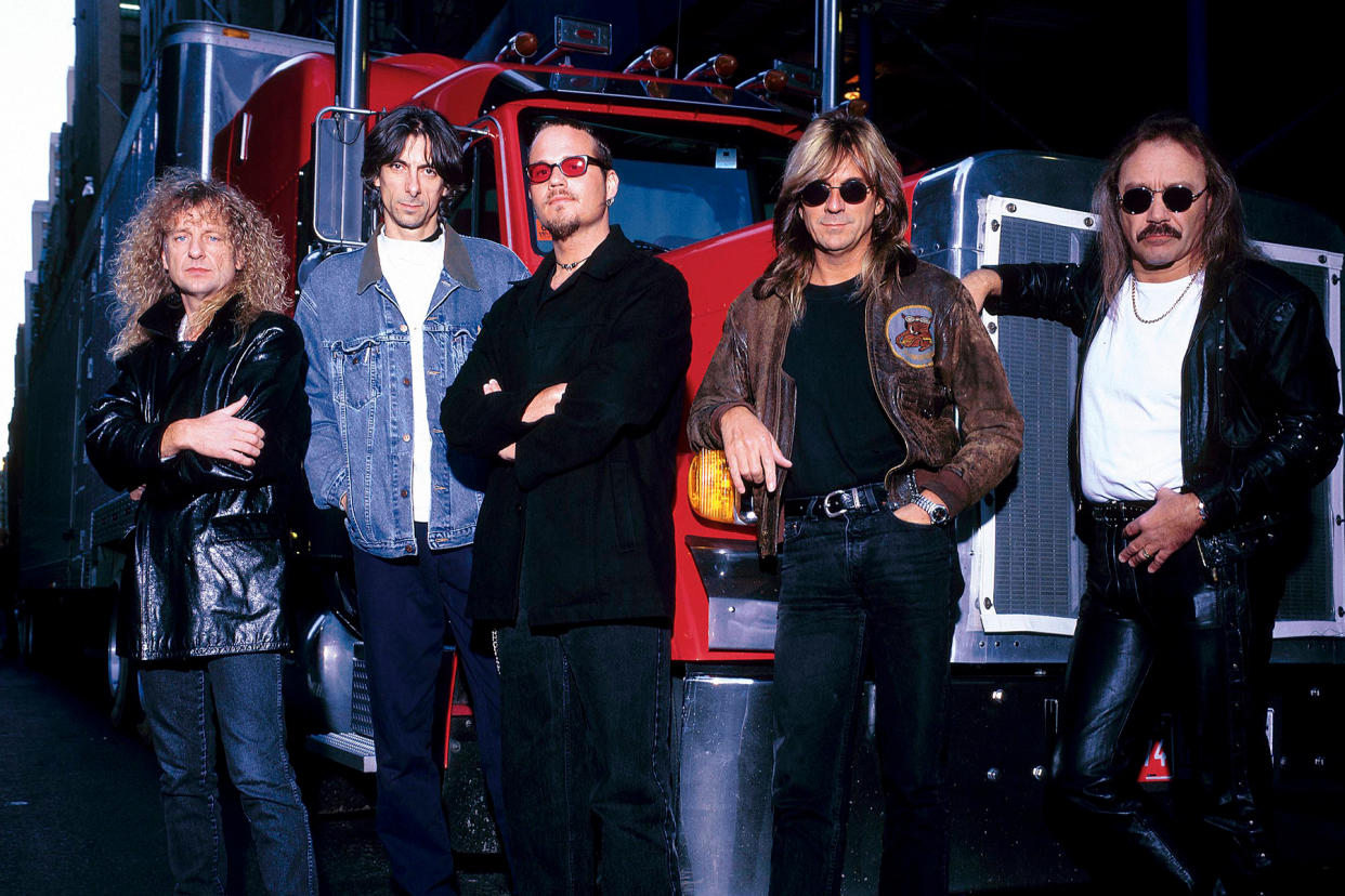 Photo of Ian HILL and JUDAS PRIEST and KK DOWNING and Scott TRAVIS and Tim Ripper OWENS and Glenn TIPTON - Credit: Mick Hutson/Redferns/Getty Images
