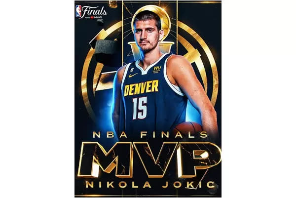 約基奇獲選總冠軍賽MVP。摘自NBA推特