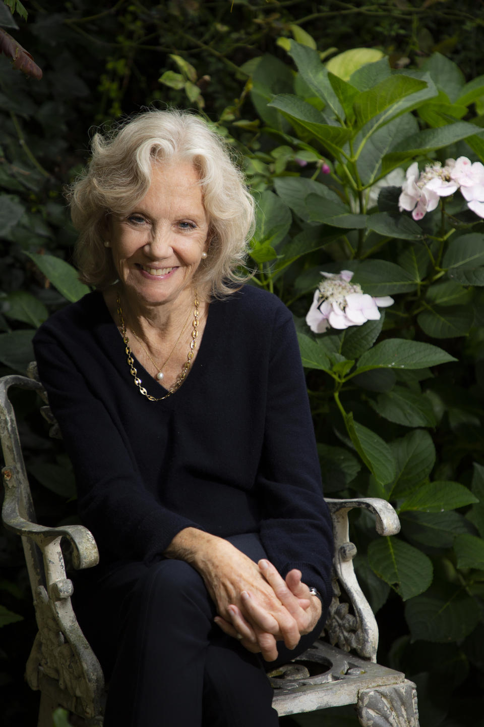 British actor Hayley Mills poses at her home in West London on Wednesday, Aug. 25, 2021 to promote her memoir "Forever Young." (Photo by Joel C Ryan/Invision/AP)