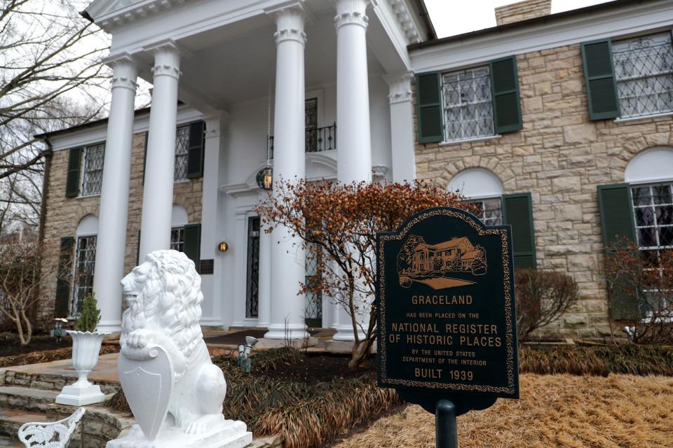 A view of Graceland Mansion in Memphis, Tennessee, on Jan. 22, 2023.