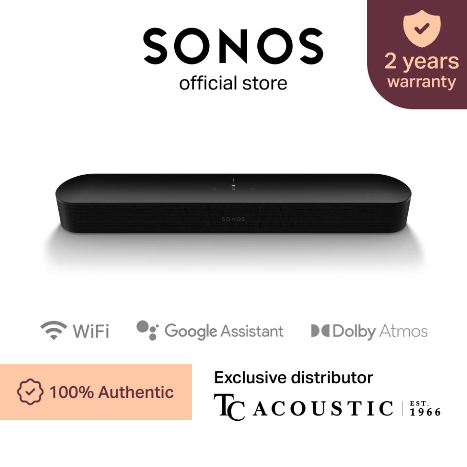 Sonos Beam Gen 2 Soundbar w/ Dolby Atmos For Your Smart TV. (Photo: Shopee SG)