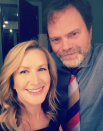 <p>Dwight and Angela forever! “Looky who I found backstage at @teamcoco,” <em>The Offic</em>e star captioned this shot with her former onscreen love, Rainn Wilson. “We are on tonight on @tbsnetwork.” (Photo: <a rel="nofollow noopener" href="https://www.instagram.com/p/BcBNnPlhzH5/?taken-by=angelakinsey" target="_blank" data-ylk="slk:Angela Kinsey via Instagram;elm:context_link;itc:0;sec:content-canvas" class="link ">Angela Kinsey via Instagram</a>) </p>