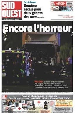 Sud Ouest évoque, comme Le Figaro, “encore l’horreur”, huit mois après les attentats de Paris.