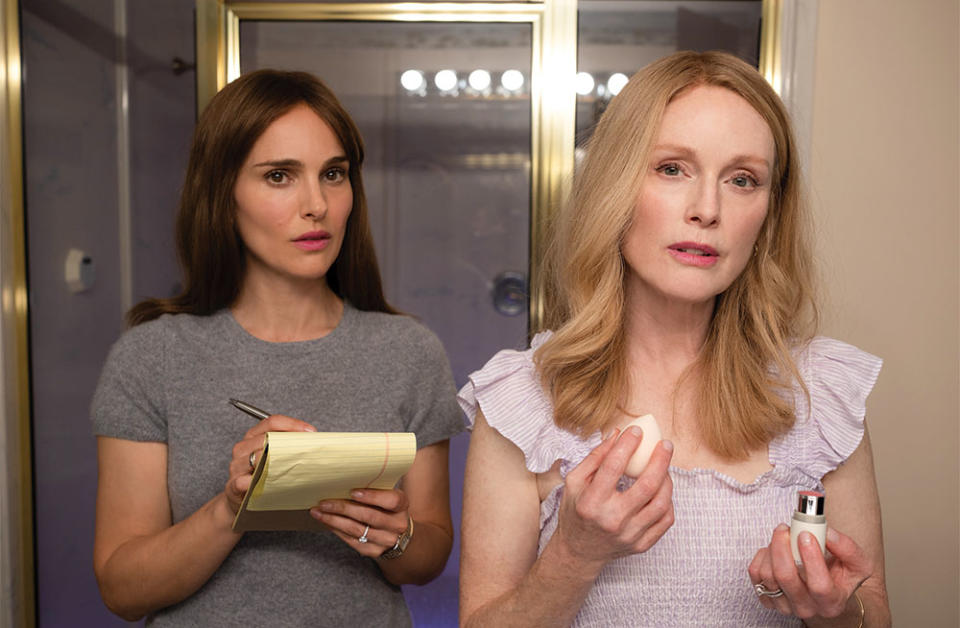 In Todd Haynes’ May December, Portman (left) is an actress researching a character portrayed by Julianne Moore in order to play her in a film.