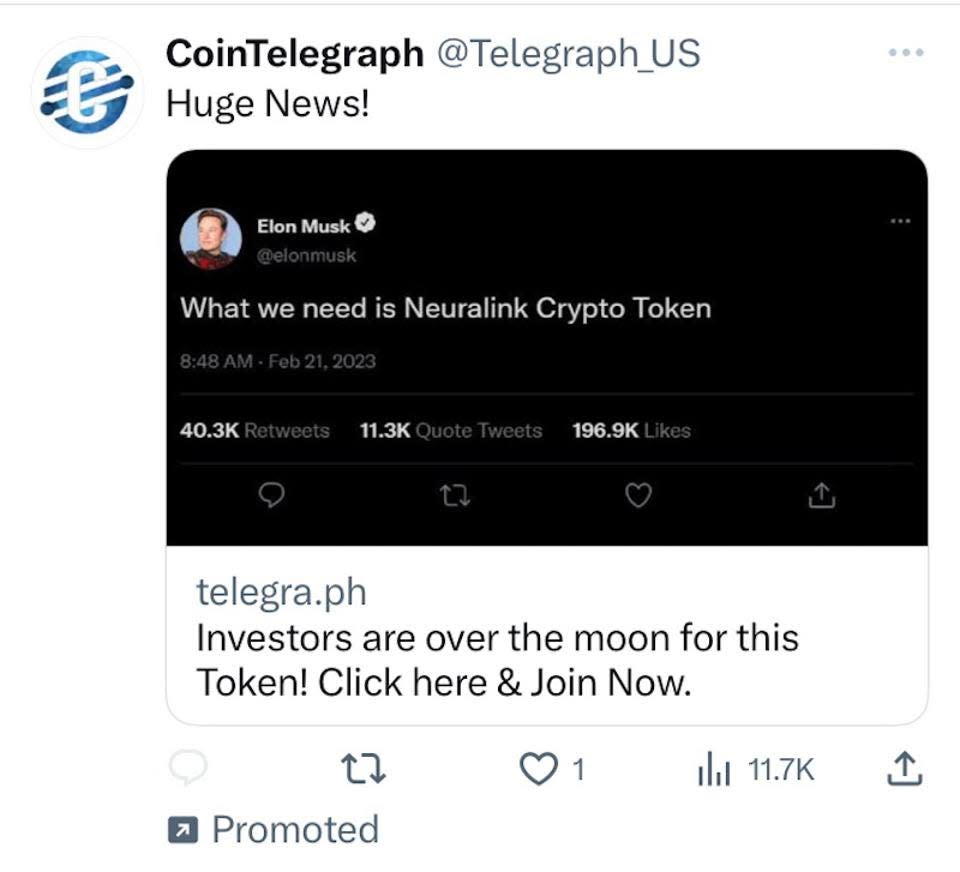 Estafas crypto en Twitter utilizando la imagen de Elon Musk