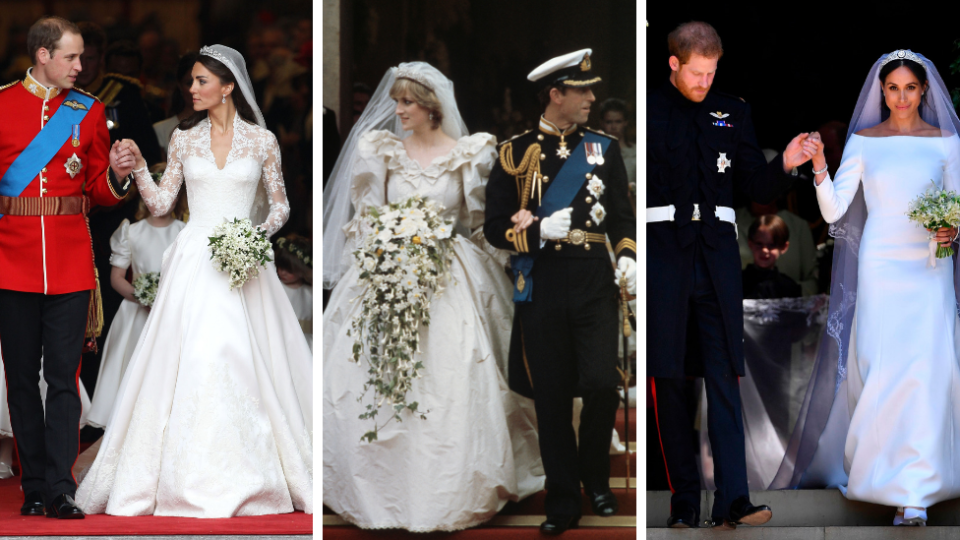 <p>All three royal ladies looked absolutely stunning on their wedding days. Source: Getty </p>