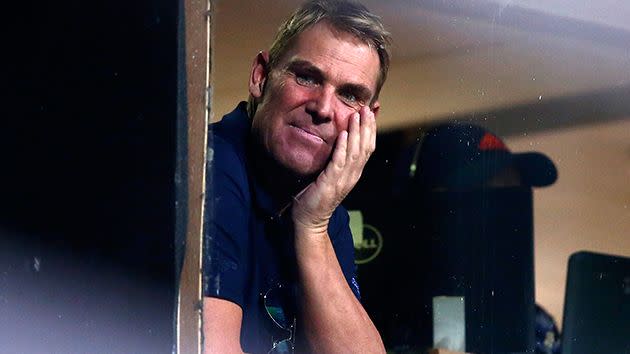 Warnie eats his words. Image: Getty