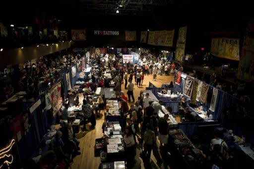 A view of the hall at the annual New York City Tattoo Convention on May 19. Tattoo artists from Brazil, Europe, Japan and other spots around the globe unveiled their wares to a mixed crowd