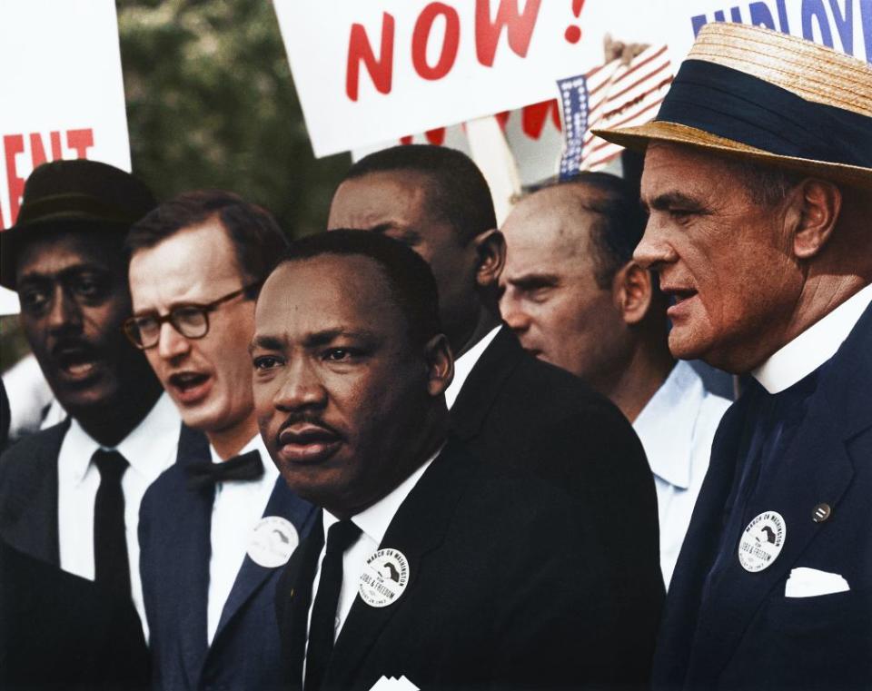 Civil Rights March on Washington, D.C., Dr. Martin Luther King, Jr. and Mathew Ahmann in a crowd on Aug. 28, 1963.<p>Unseen Histories/Unsplash</p>