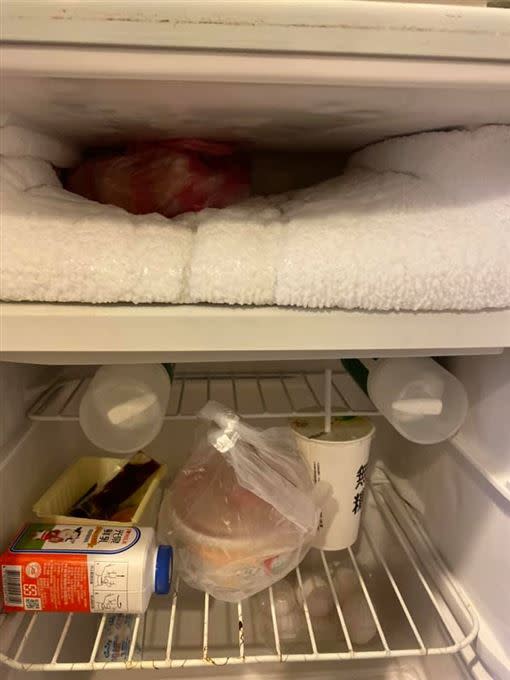 小冰箱冷凍庫結霜太厚，原PO無法拿出食物，詢問解決方法。（圖／翻攝自 爆系知識家）