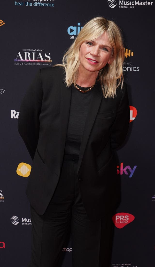 Zoe Ball dressed in black