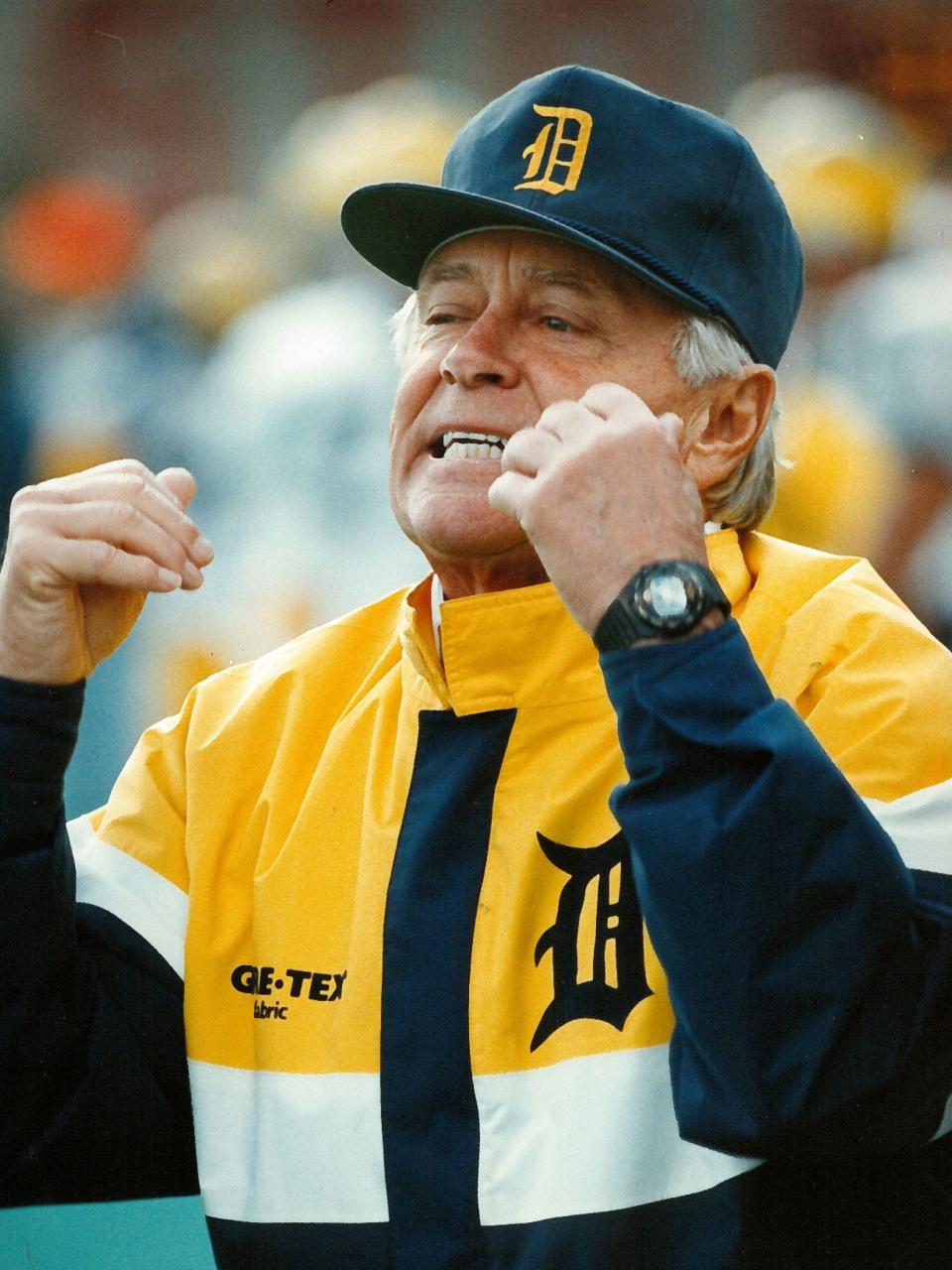 University of Delaware's then-head coach Tubby Raymond during a game.