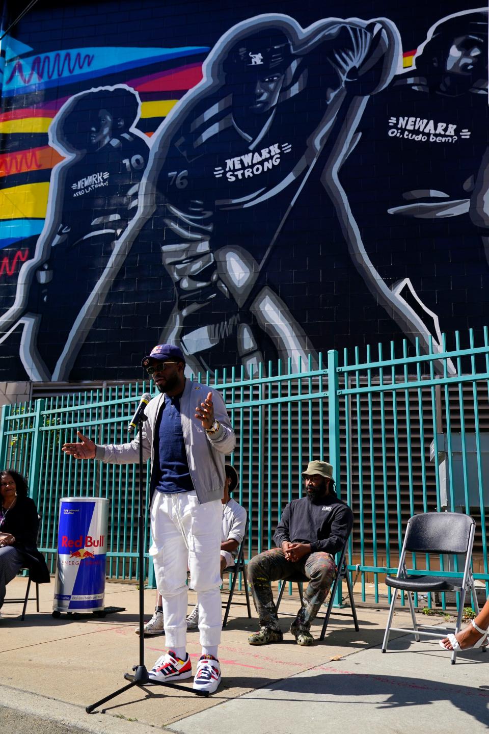 Artists Yasmin De Jesus, Malcolm Rolling, and Matthew Purefoy painted murals around the Eddie Moraes Stadium and the Sharpe James Kenneth A. Gibson Recreation Center in Newark. A press conference was held with New Jersey Devils' P.K. Subban on Monday, Sept. 27, 2021.