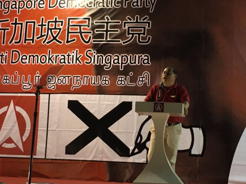 SDP vice chair John Tan says he sees a lot of elderly people in Bukit Batok and talks about a programme called 'Hearts for Bukit Batok’, where better off families adopt poorer families. (Photo: Nicholas Yong)